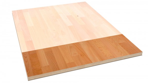 LARBON Massivholzplatte Buche 26 mm foliert gedämpft keilgezinkt Qualität A/B