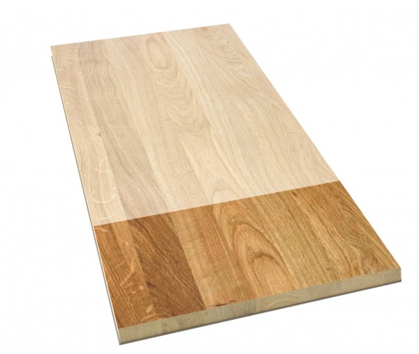 LARBON Massivholzplatte Eiche Treppenstufenplatte DL A/B 40x1200x650