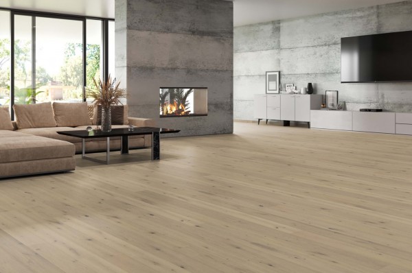 Tilo Rustico Trend Parkett Eiche crema!pur, thermobehandelt, gefast (2V), gebürstet, Intens, Natur g