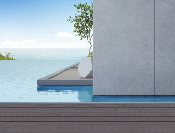 Mefo Terrassendiele WPC massiv Prime hellgrau 22 x 143 mm, struktur/gerillt