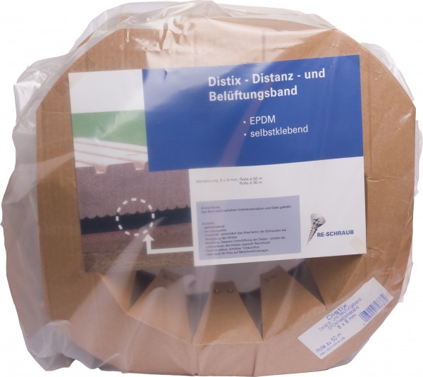 DISTIX - Das Distanz- und Belüftungsband, EPDM, selbstklebend, 8 x 8 mm