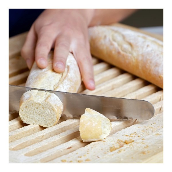 Brotschneidebrett geölt mit Schneidrost Buchenholz