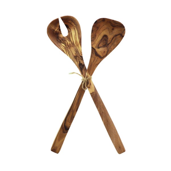 Salatbesteck Olivenholz 31 cm