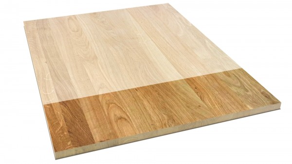 LARBON Massivholzplatte Eiche Möbelbauplatte DL A/BC foliert 19x1100x1210