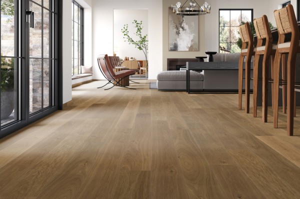 Tilo Puristico Parkett Trend Eiche Caramel, gefast (2V), gebürstet, Balance, thermobehandelt, Natur