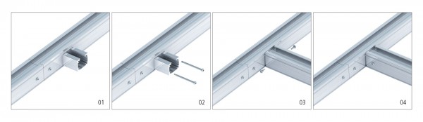 Ferax Aluminium-Querverbinder für TUKON-Alu-Systemschienen, für 26 mm Profile