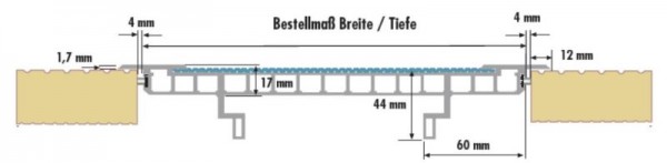 Ferax Decora Terrasseneinleger 430 Abmessung: Breite: 430mm , Tiefe: 463 mm