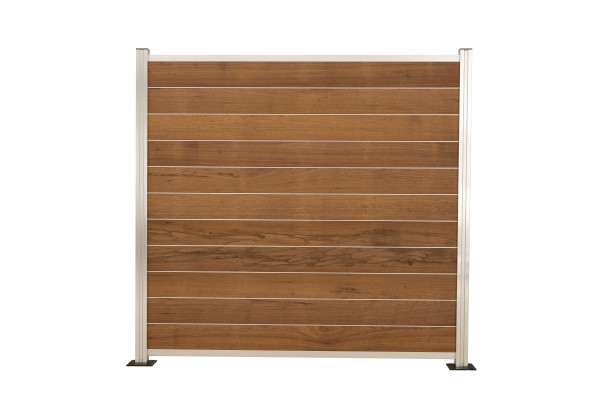 Steckzaunelement Thermo Limba 180x180cm Aluminium silber