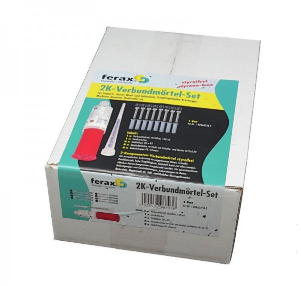 Ferax 2K-Verbundmörtel-Set 1 Verbundmörtel 150ml, 8xSiebhülsen 20x85mm,
