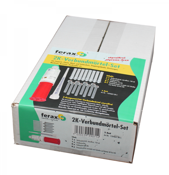 Ferax 2K-Verbundmörtel-Set 1 Verbundmörtel 150ml, 8xSiebhülsen 15x85mm,