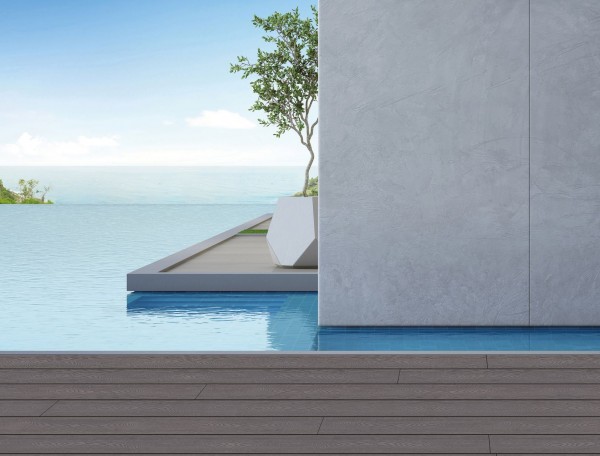 Mefo Terrassendiele WPC massiv Prime hellgrau 22 x 143 mm, struktur/gerillt