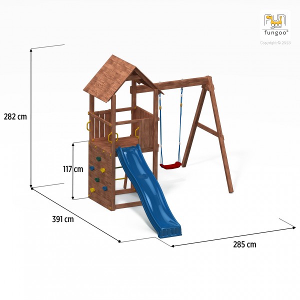 Fungoo Spielplatz Carol 2 / kdi imprägniert mit Rutsche