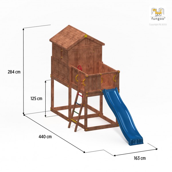 Fungoo My House Spielhaus / teakfarben imprägniert