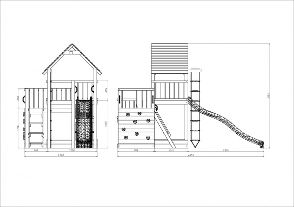 Fungoo Big Leader Spielturm / teakfarben imprägniert