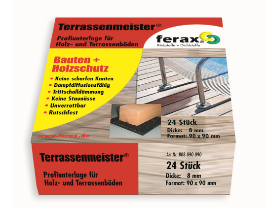 Ferax Terrassenmeister Profi-Unterlage für Terrassen Quadrate 8 x 90 x 90mm