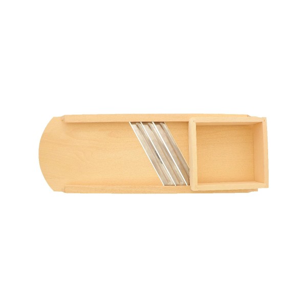 Krauthobel rund 3 Messer & Schublade Buchenholz 55 cm