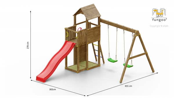 Fungoo Boomer 3 mit Schaukel und Rutsche