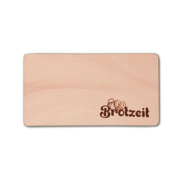Frühstücksbrett, rechteckig, mit Motiv "Brotzeit" aus Holz 22 cm