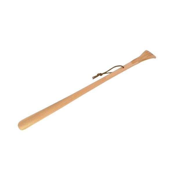 Schuhlöffel Rückenkratzer Lederband & Buchenholz 58 cm