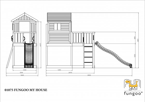 Fungoo My House Spielhaus / teakfarben imprägniert