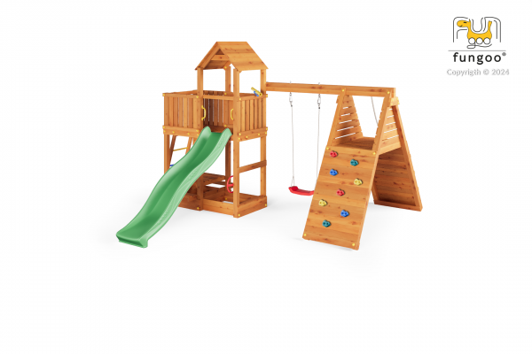 Fungoo Fluppi Teak lasiert, Rutsche 2,20 mtr