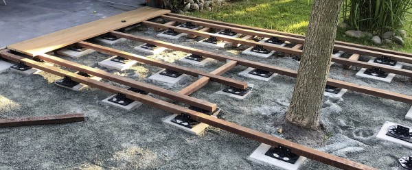 Terrassenlager Verstellfuss Kunststoff höhenverstellbar