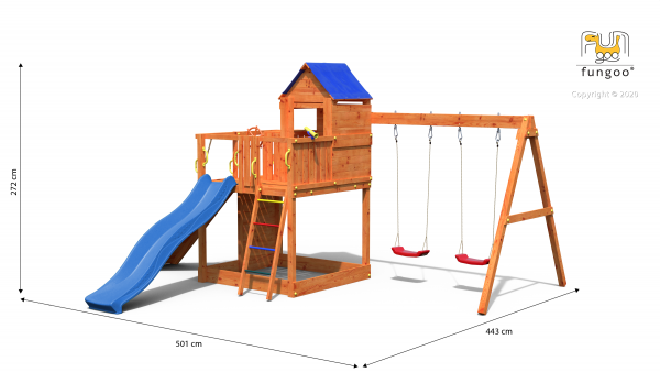 Fungoo Treehouse Teak lasiert, Rutsche 2,20 mtr