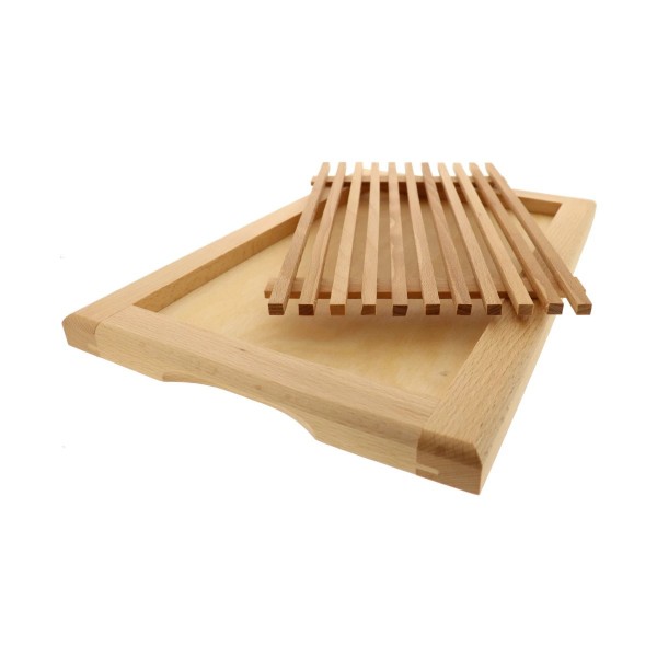 Brotschneidebrett geölt mit Schneidrost Buchenholz