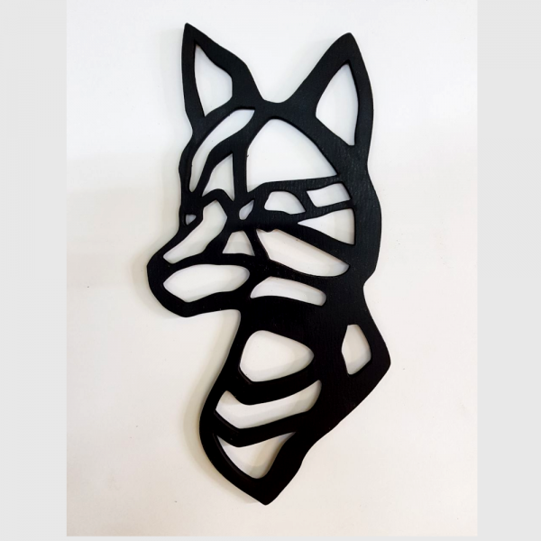 Laserkunst Laserfiguren Fuchs HDF mit schwarzem Melamin