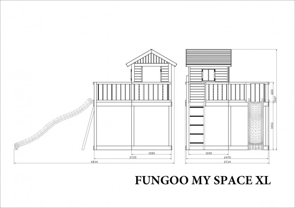 Fungoo My Space XL Spielhaus / teakfarben imprägniert