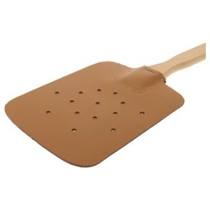 Fliegenklatsche "Ich mach dich platt!!!" Buchenholz & Leder