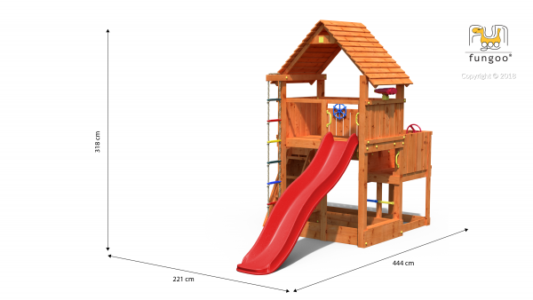 Fungoo Big Leader Spielturm / teakfarben imprägniert
