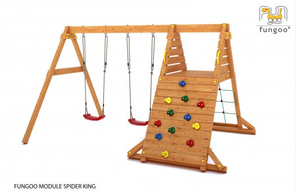 Fungoo Schaukel Spider King mit 2 Schaukeln / teak imprägniert