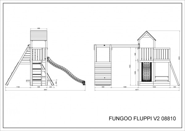 Fungoo Fluppi Teak lasiert, Rutsche 2,20 mtr