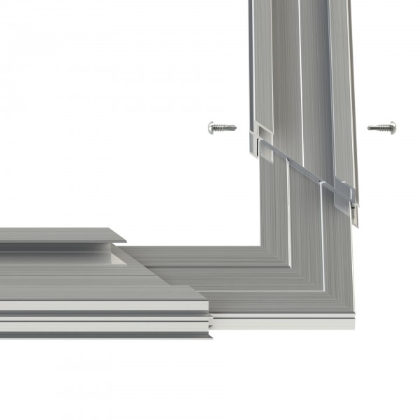 Ferax Eckverbinder für TUKON-Alu-Systemschienen flach, für 26 mm Profile