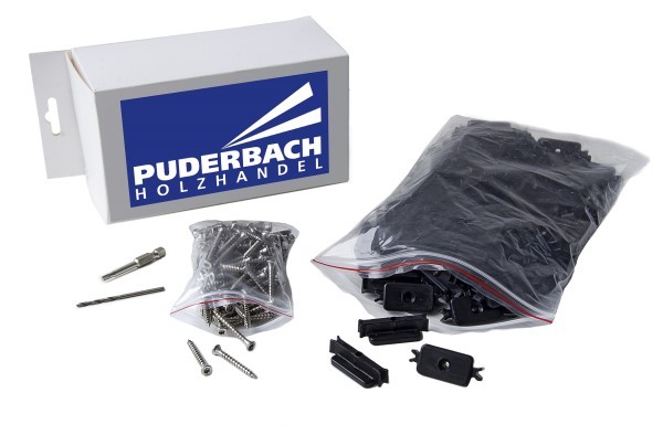 Puderbach Clips Massiv Terrassendielen 19 x 140 mm / 20 x 200 mm